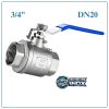 Van Bi Inox Tay Gạt DN20