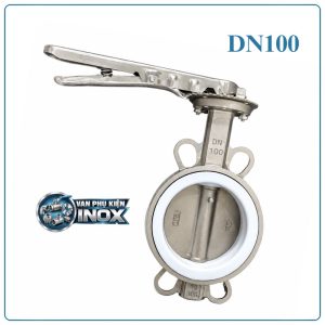 Van Bướm Inox Tay Gạt DN100