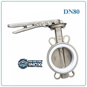 Van Bướm Inox Tay Gạt DN80