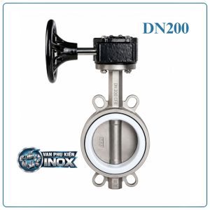Van Bướm Inox Tay Quay DN200