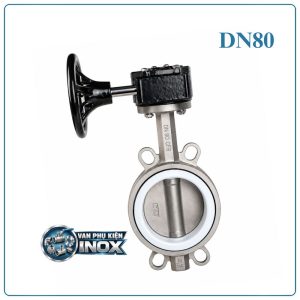 Van Bướm Inox Tay Quay DN80