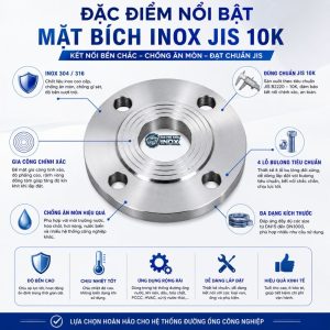 Đặc điểm nổi bật Mặt Bích Inox JIS10K