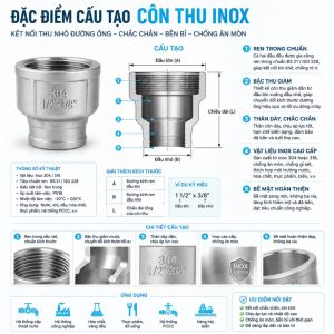 Đặc điểm nổi bật côn thu inox ren