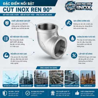 Đặc điểm nổi bật cút inox ren
