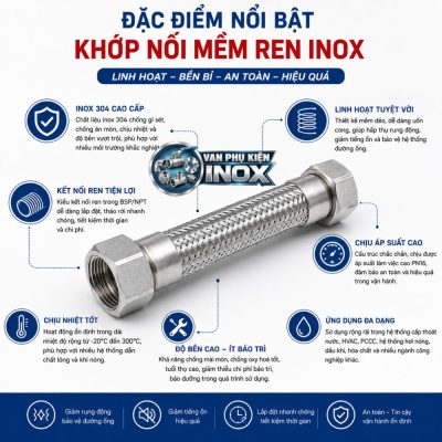 Đặc điểm nổi bật khớp nối mềm ren inox