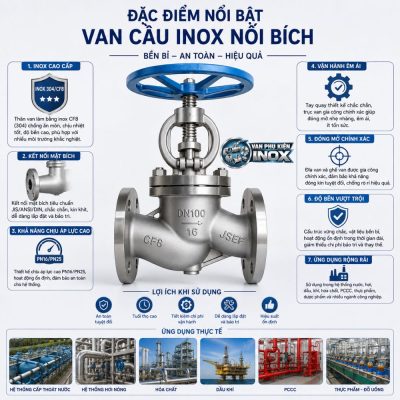 Đặc điểm nối bật van cầu inox nối bích