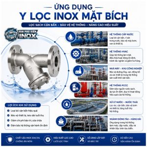 Ứng dụng Y lọc inox mặt bích