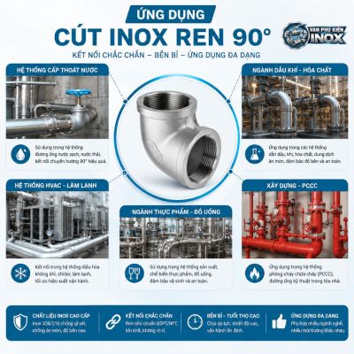 Ứng dụng cút inox ren