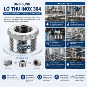 Ứng dụng lơ thu inox ren