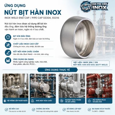 Ứng dụng nút bịt hàn inox 304