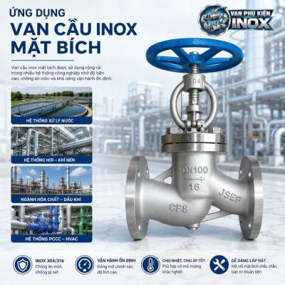Ứng dụng van cầu inox mặt bích