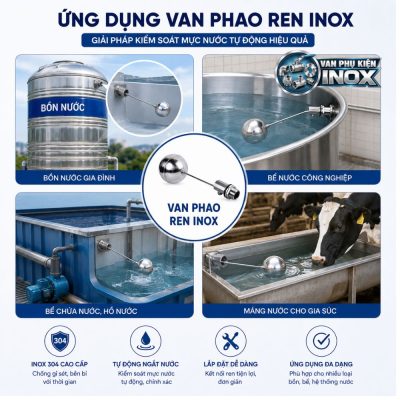 Ứng dụng van phao inox