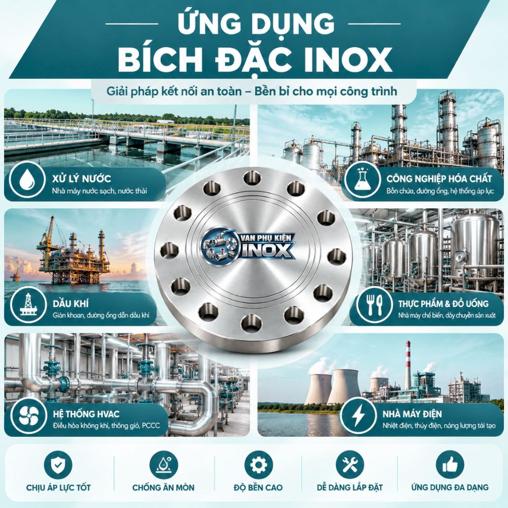 Ứng Dụng Mặt Bích Inox Đặc