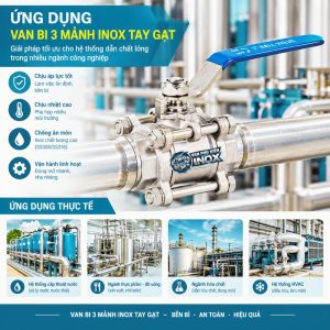 Ứng Dụng Van Bi 3 Mảnh Inox