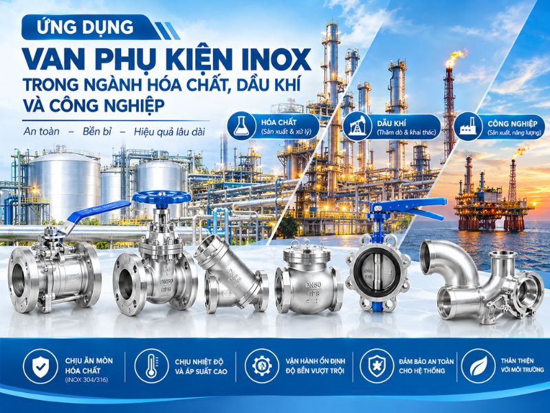 Ứng dụng Van phụ kiện inox