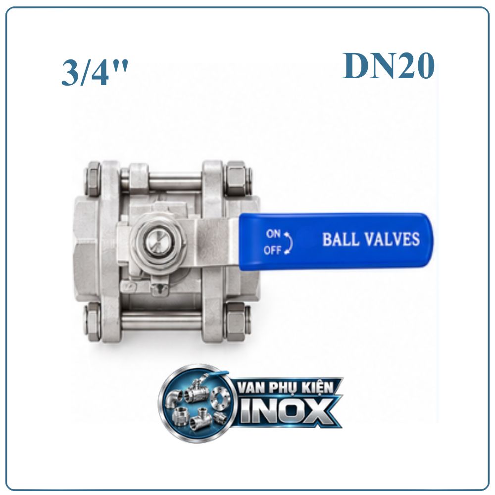 Van Bi 3 Mảnh Inox DN20