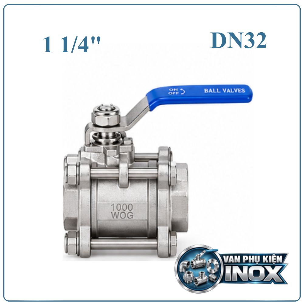 Van Bi 3 Mảnh Inox DN32