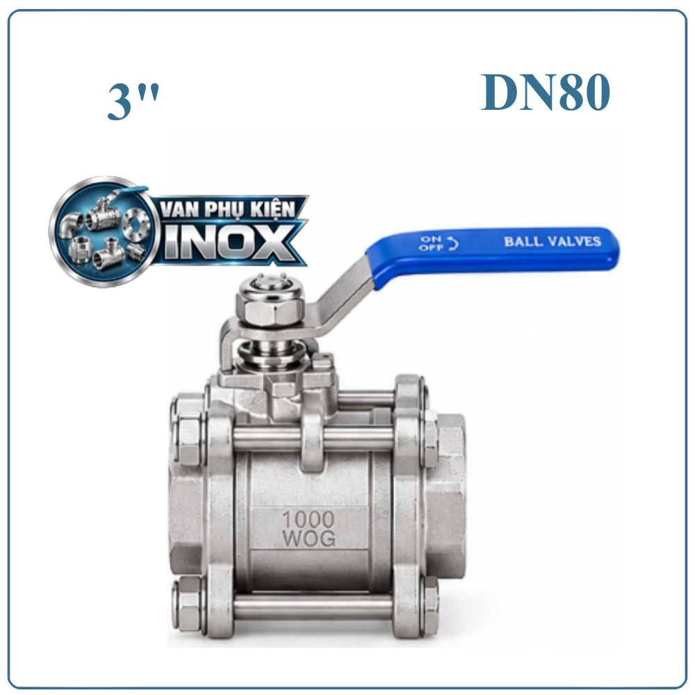 Van Bi 3 Mảnh Inox DN80