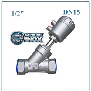 Van Y Xiên Điều Khiển Khí Nén Inox DN15
