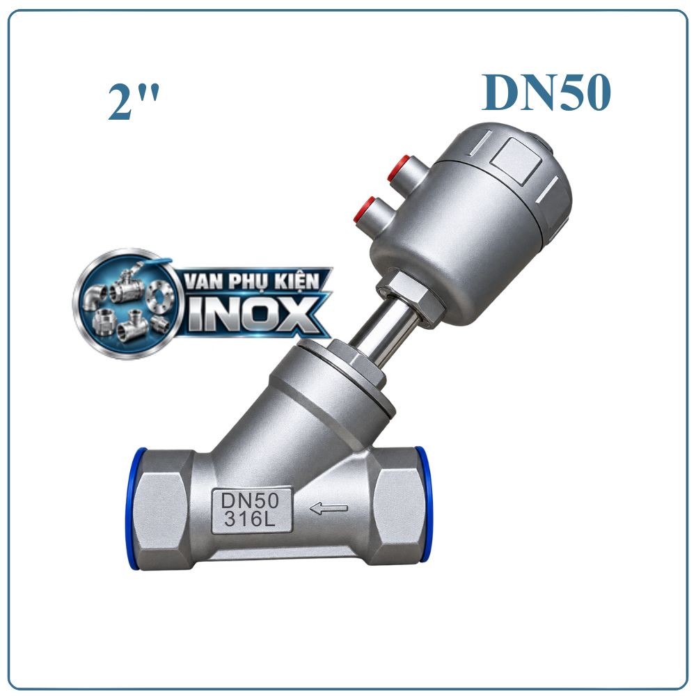 Van Y Xiên Điều Khiển Khí Nén Inox DN50